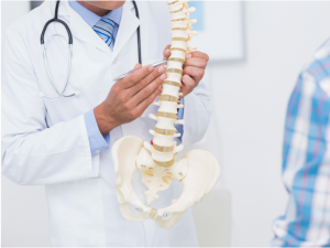 Chiropractor in Sioux Falls SD explaining spine